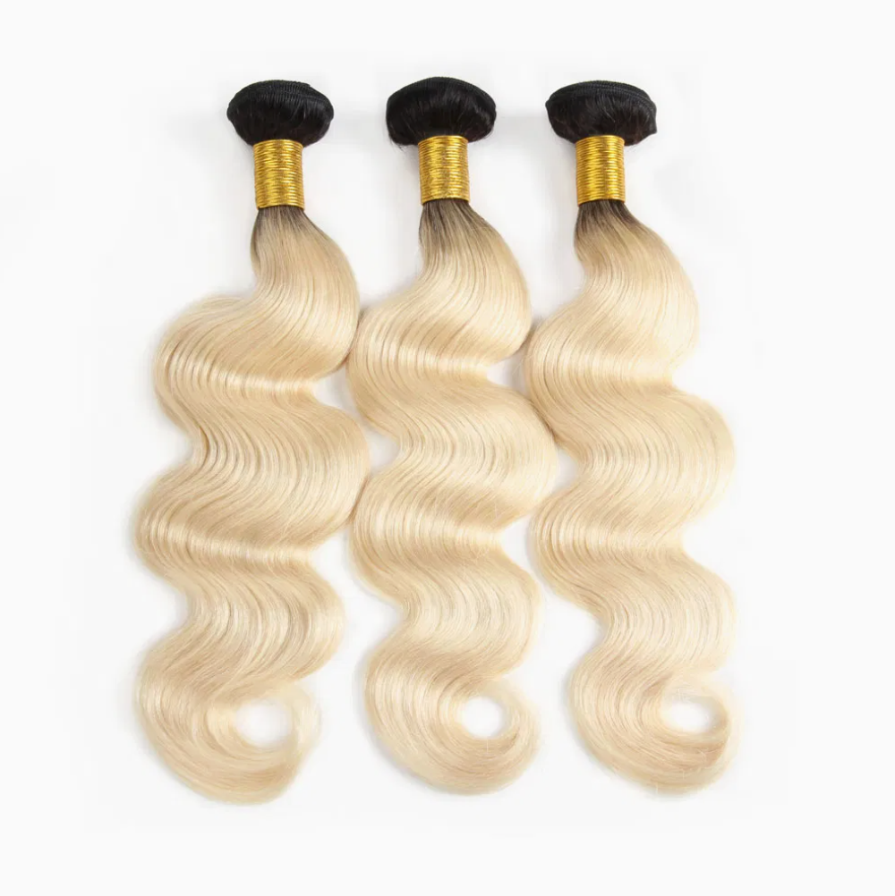 SEXAY Brazilian Body Wave Haarbündel – 1B/grünes Ombré, 100% Unbehandeltes Echthaar, Längen 35,6-71,1 Cm