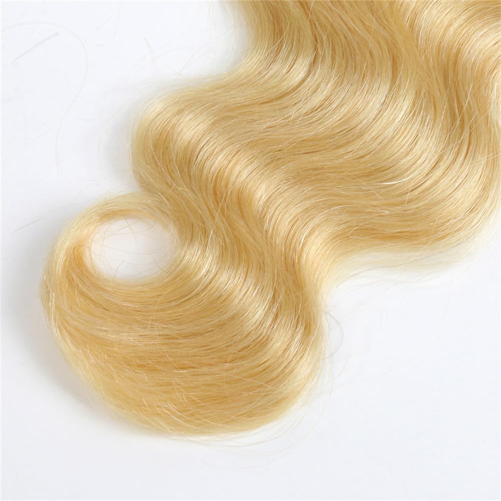 Set of 7 Clip-in Hair Extensions - Body Wave 613 Blonde