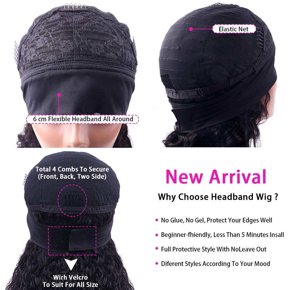 Deep Wave Headband Wig