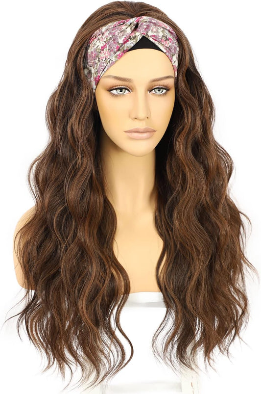 Highlighted Loose Wavy Headband Wig